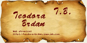 Teodora Brdan vizit kartica